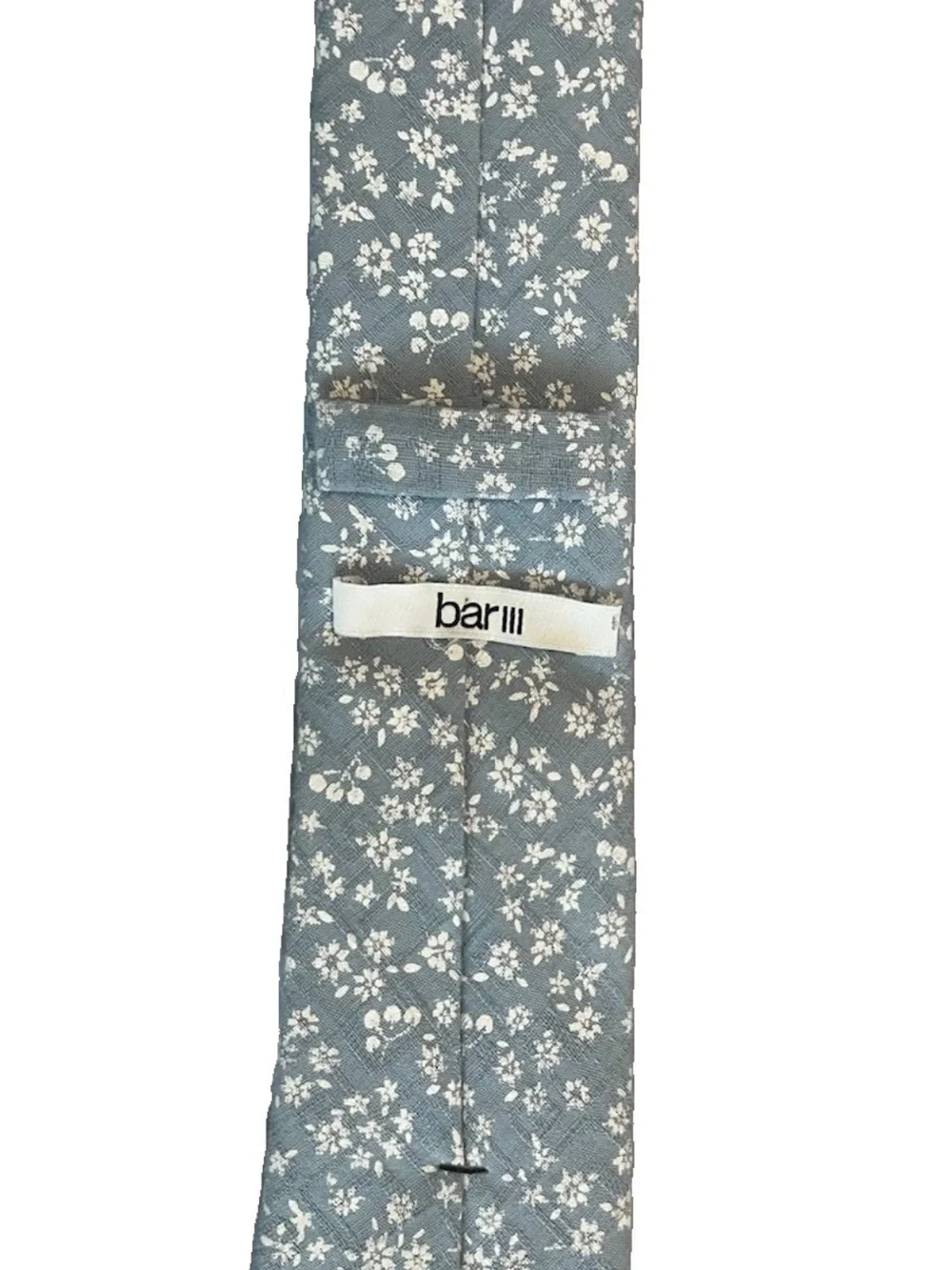 Bar III 100% Cotton Blue/White Floral  Tie (2.5 in x 59 in)